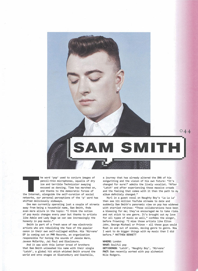 Sam Smith Clash magazine