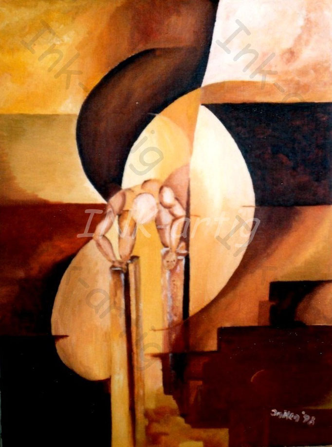 "Säulen des Lebens", 1998, ca. 40x60, Öl auf Leinwand,verkauft