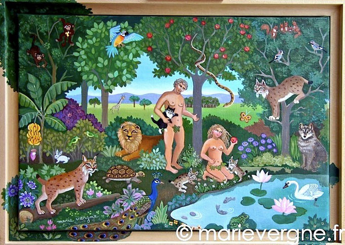 Adam & Eve - Acrylique - Format 55 x 38 - Vendu