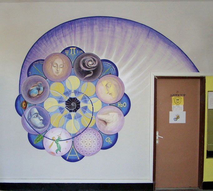 In Primary School "Lyuben Karavelov", Ruse, Bulgaria, 250 x 333 cm, latex paints
