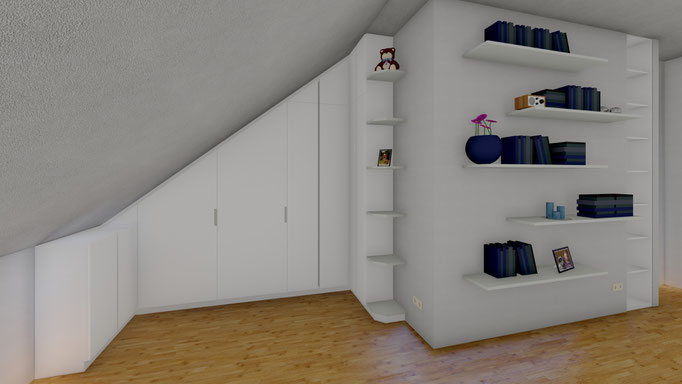 Dachschrägenschrank von außen...