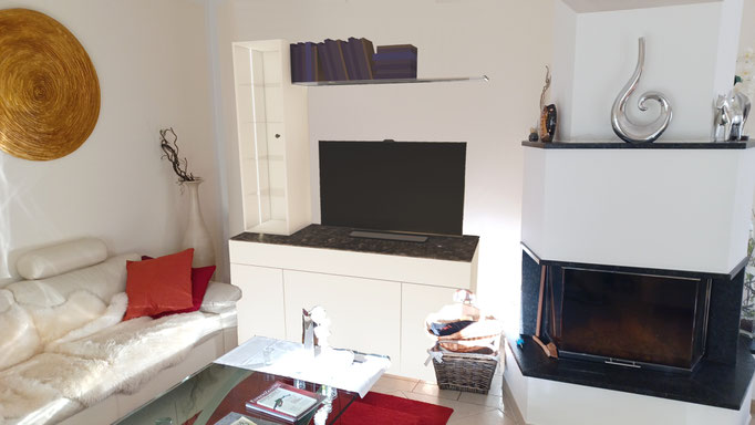 Sideboard und Regale eingefügt in ein Kundenfoto