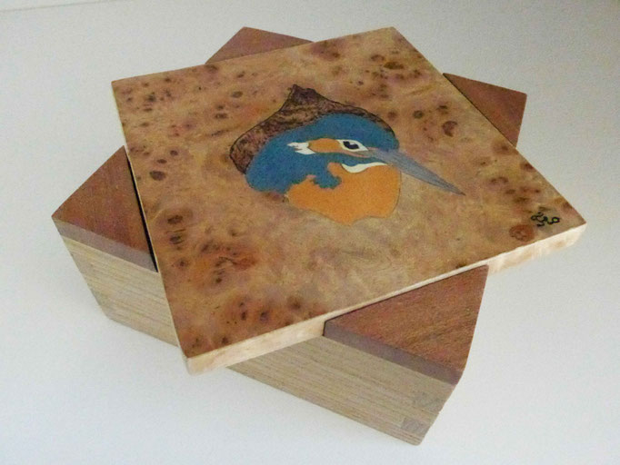 Boite Martin-Pêcheur  - marqueterie