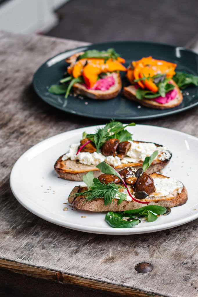 Balsamico glazed mushrooms. Rezeptentwicklung, Styling & Fotografie für Hafven Innovation Community "Cafve Herbstkarte 2021"