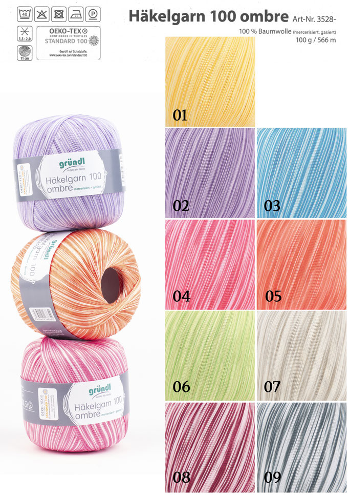 Gründl Häkelgarn 100 ombre