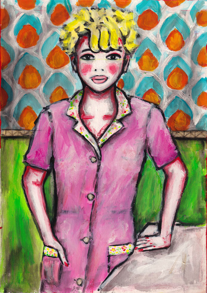 Pinke Schürze, Quelle: Helga Paris, A4