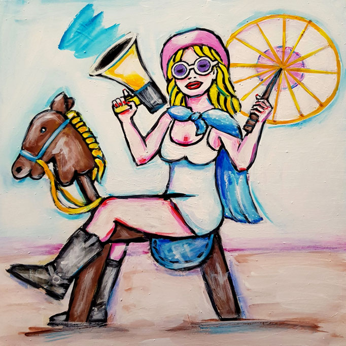 Steckenpferd, 28x28cm