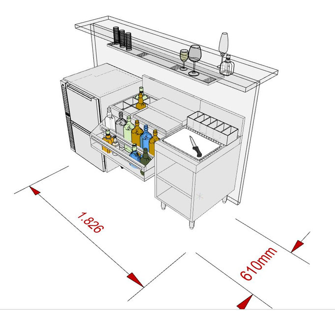 Detaillierte Planung der Cocktailbar