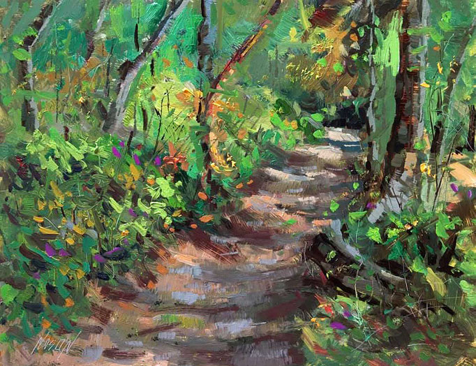 "Forest Path" • Oil on board • 11" x 14"