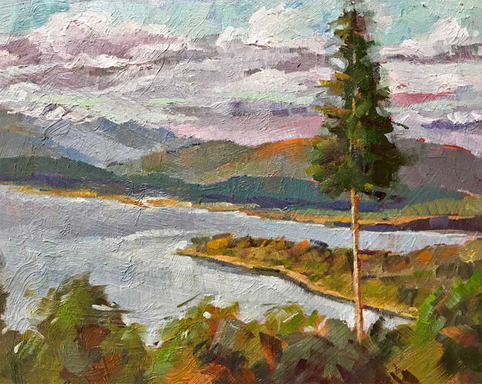 "Whidbey Skyline" • Oil on board • 9" x 12"