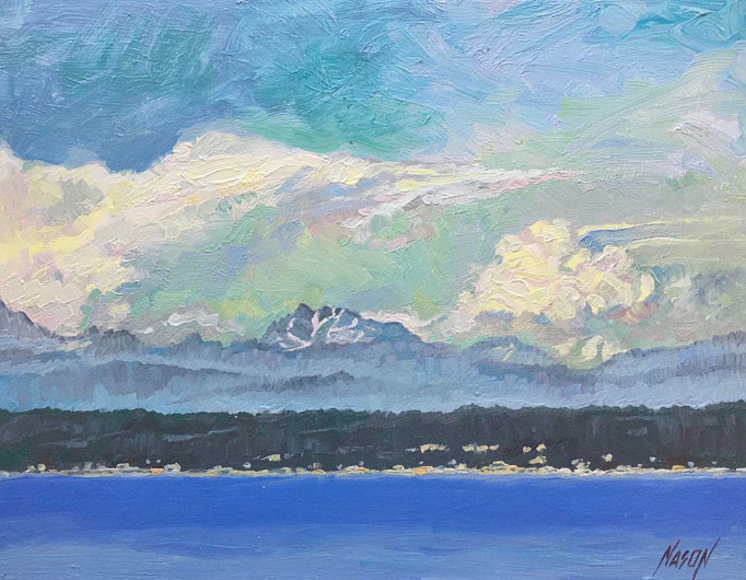 "Clouds Above Three Fingers Mountain" • Oil on board • 11" x 14"
