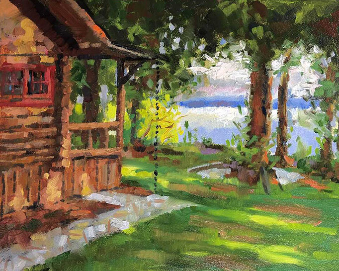 "Silvia's Cabin" • Oil on board • 11" x14"