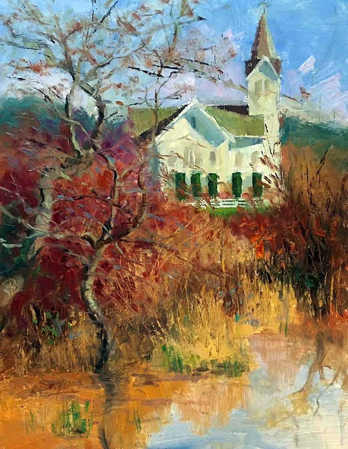 "Conway Lutheran Church" • Oil on board • 14" x 11"