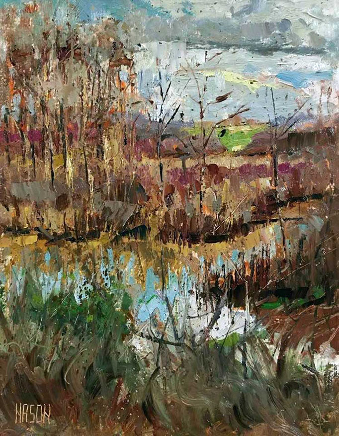 "Evening Marsh" • Oil on board • 11" x 14"
