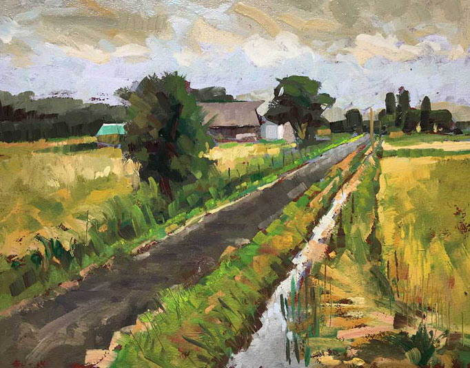 "Farm at Rawlins Road" • Oil on board • 11" x 14"