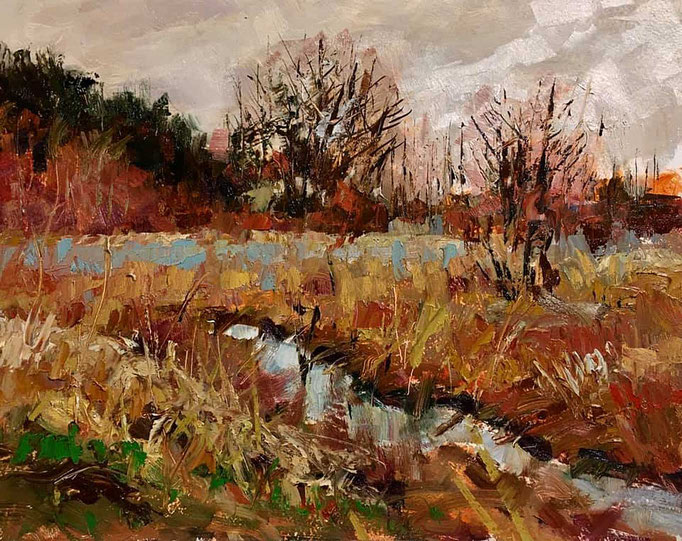 "Marsh at Iverson Spit" • Oil on board • 11" x 14"