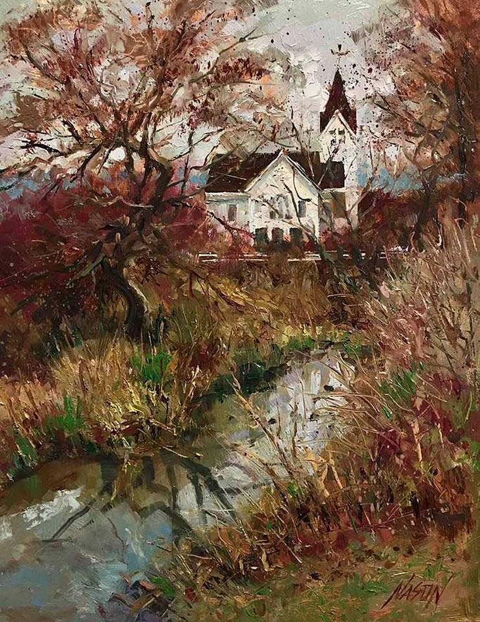 "Conway Lutheran Church" • Oil on board • 11" x 14"
