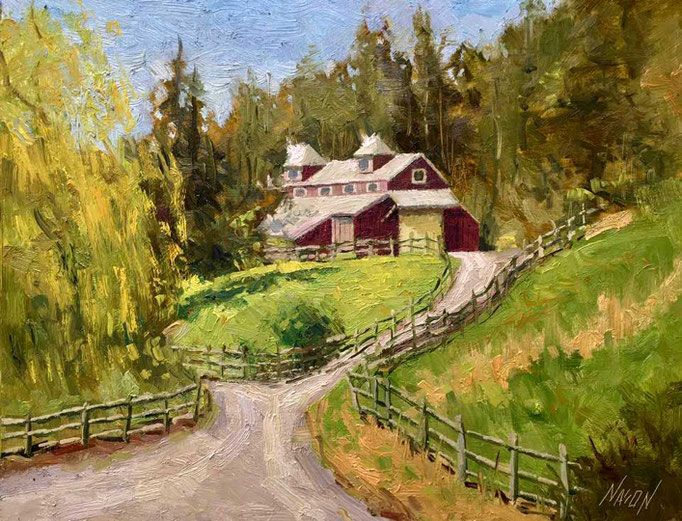 "Willow Walk" • Oil on board • 11" x 14"