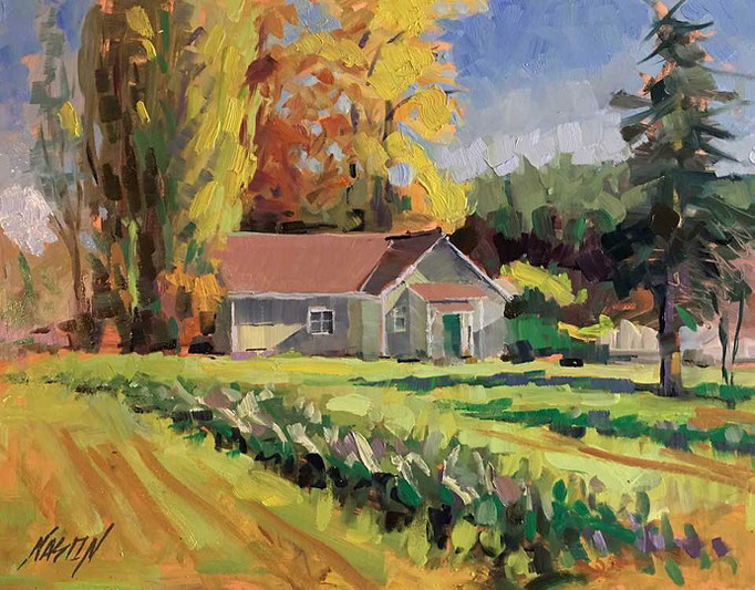 "Rachel's Farm" • Oil on board • 11" x 14"