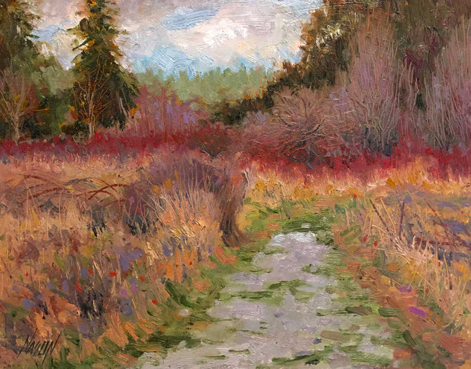 "The Path from Barnum Point" • Oil on board • 11" x 14"