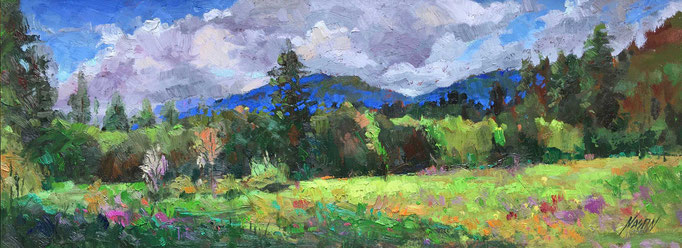 "Look for Me Here" • Oil on board • 7" x 20"
