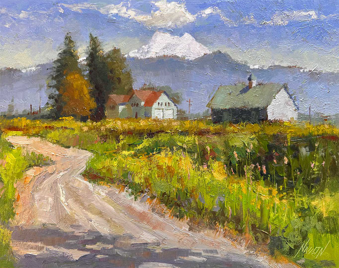 "Farm in Dodge Valley" • Oil on board • 11" x 14"