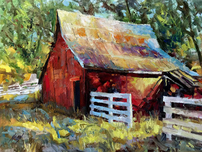 "Tin Roof" • Oil on canvas • 14" x 18"
