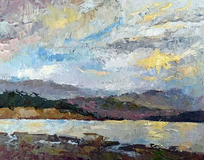 "Camano Island Sunset" • Oil on board • 8.5" x 11"