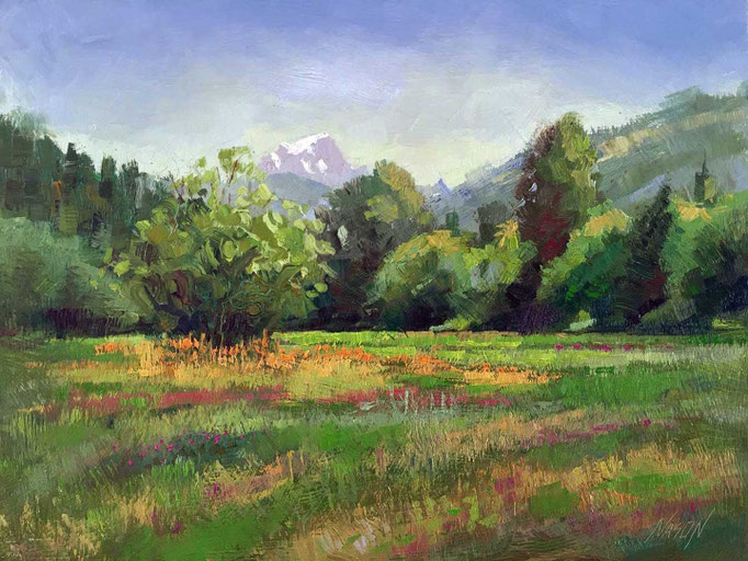 "Summer Greens" • Oil on board • 11" x 14" 
