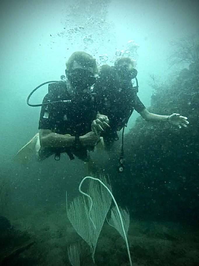 2 Scuba Divers enjoying some of Phu Quoc corals and marine life | Rainbow Divers Vietnam PADI Dive Center Phu Quoc 