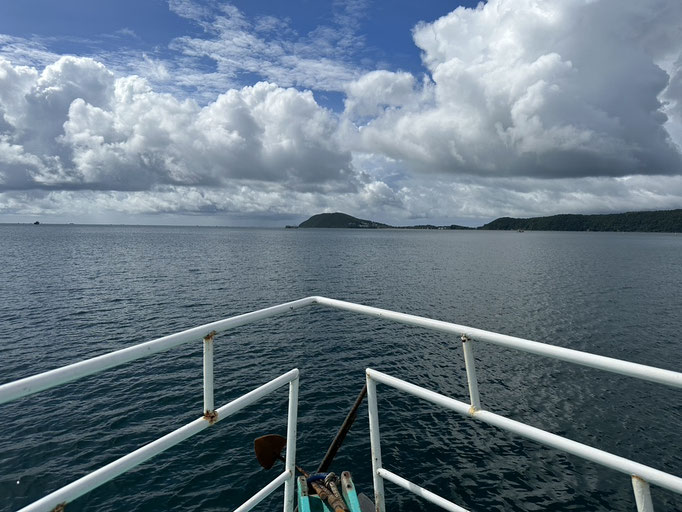 Scuba Diving boat view of the ocean and clouds in Phu Quoc Vietnam| Rainbow Divers Vietnam PADI Dive Center Phu Quoc