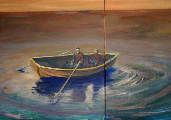 Boots-Triptychon, Ausschnitt , 2007, Acryl auf Leinwand 100x180