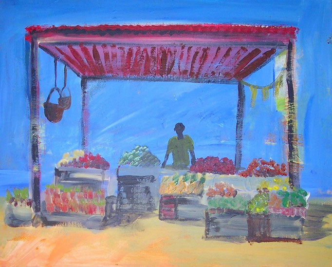 Sehnsuchtsbilder Karibik, 2007, Acryl auf Pappe 40x60