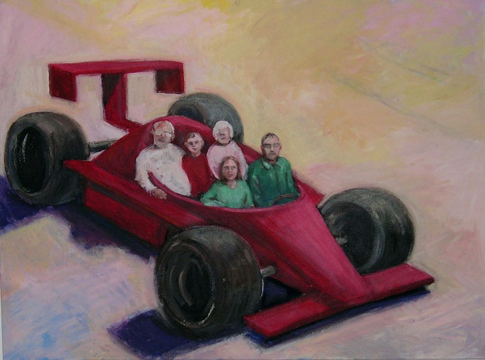 Rennwagen, 2007, Acryl auf Pappe 60x80