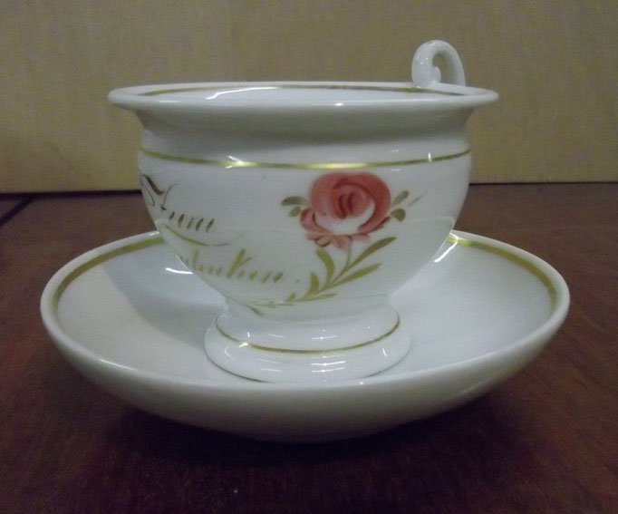 3294/Tasse "Zum Andenken" ~1820, Handmalerei, H 7 cm, EUR 24,-