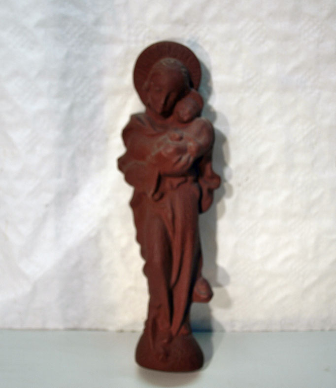 4122/ Tonfigur Maria mit Kind ~ 1920, H 38 cm, EUR 150,-