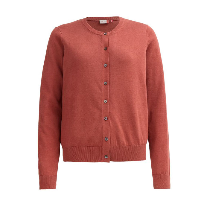 2613011_Feinstrick-Jacke, terrakotta People Wear Organic
