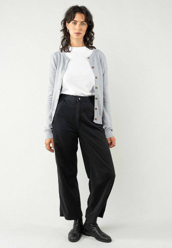 Melawear Cardigan grau melange