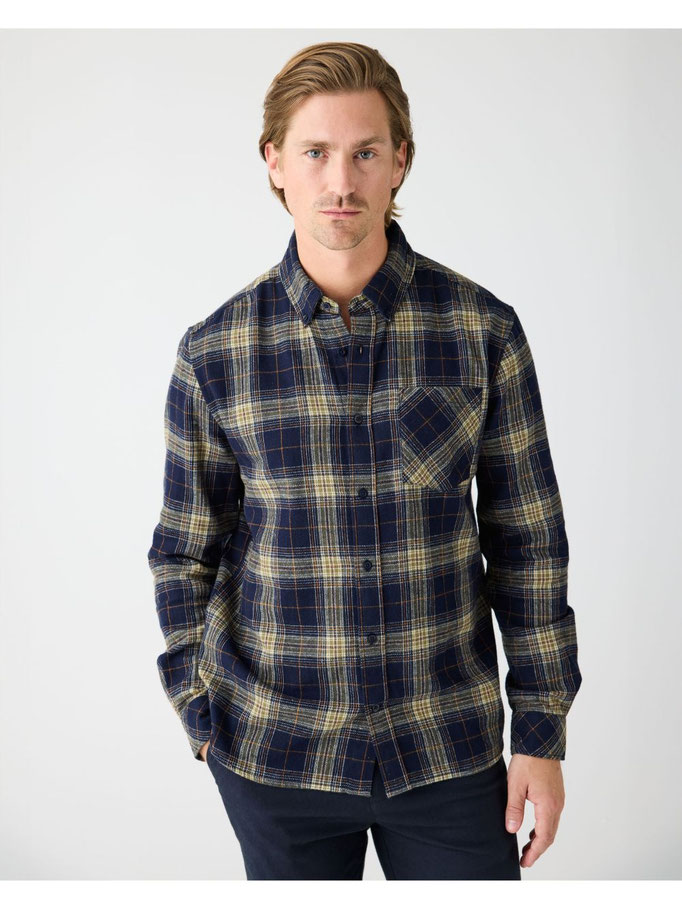 1090149 - Organic Cotton Checked Flannel Shirt GOTS - 7021 blue check - Knowledge Cotton