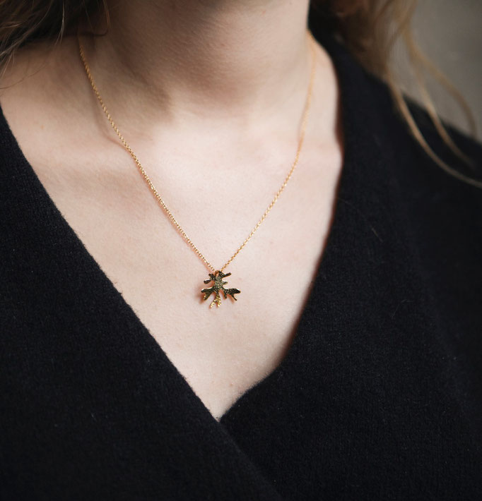 collier Gorgone - laiton doré