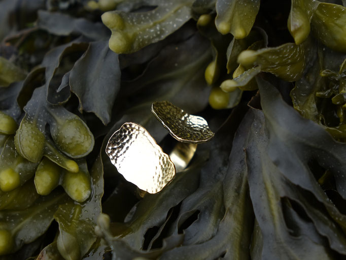 bague Nori martelée -laiton plaqué or