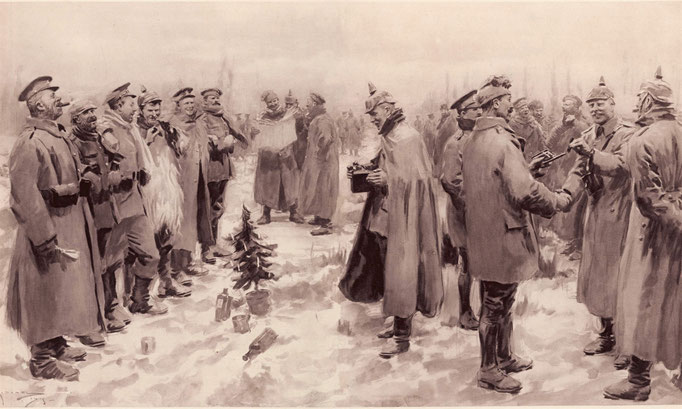 Illustration du London News du 9 janvier 1915 - Trêve de Noël.