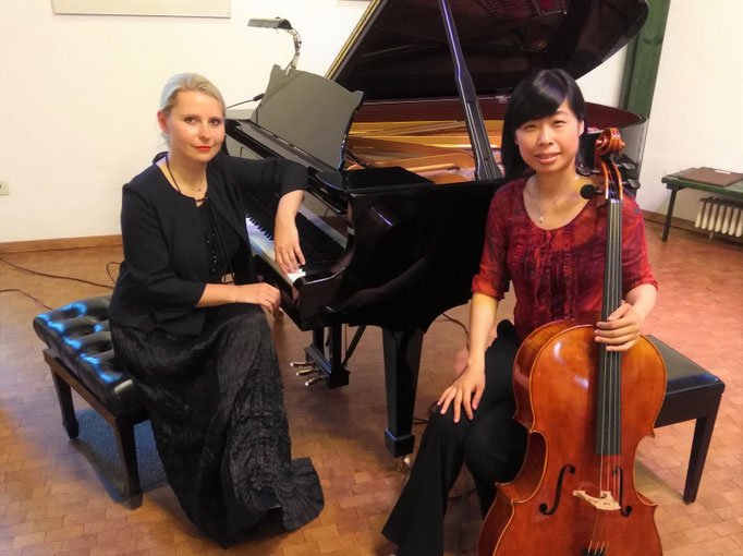 Elena Bobrovskikh (Klavier) und Yungtuo Zhang (Violoncello) vom Konzert 