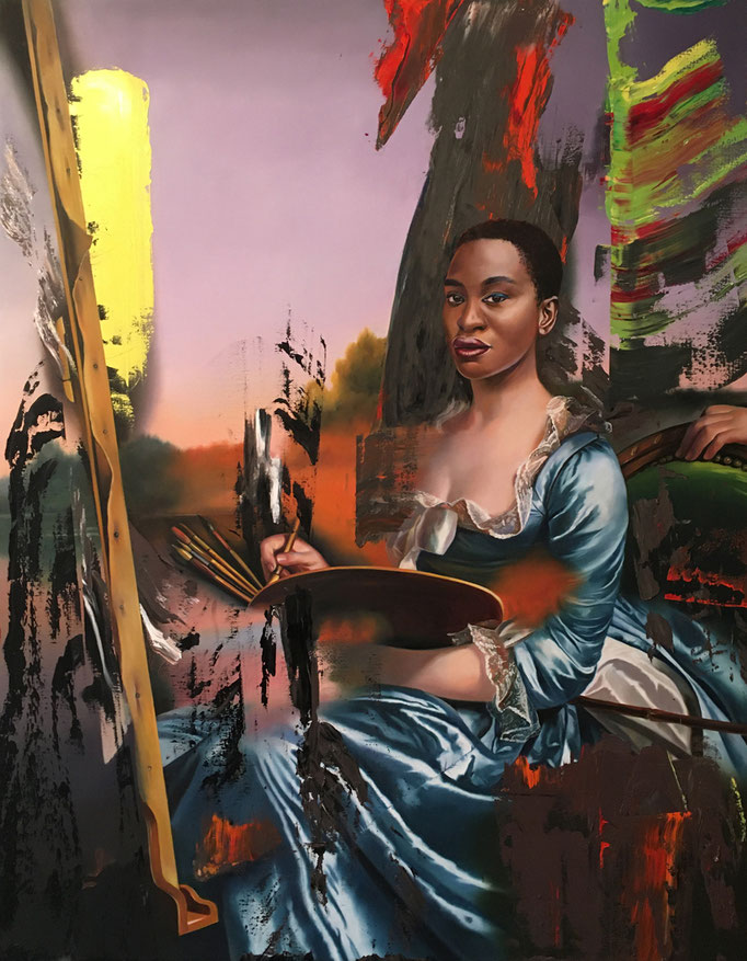 “Richters Nichte”, 2020, 180 x 140cm, gerahmt, Öl auf Leinen