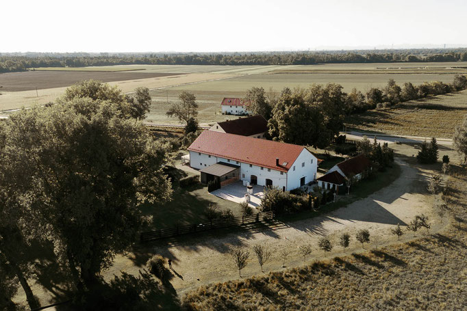 Drohnenfoto von der Hochzeitslocation Kaltmühle