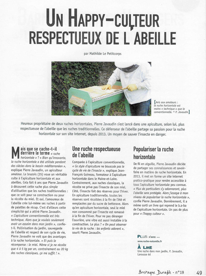 Magazine " Bretagne Durable" (www.bretagne-durable.info) Avril2016