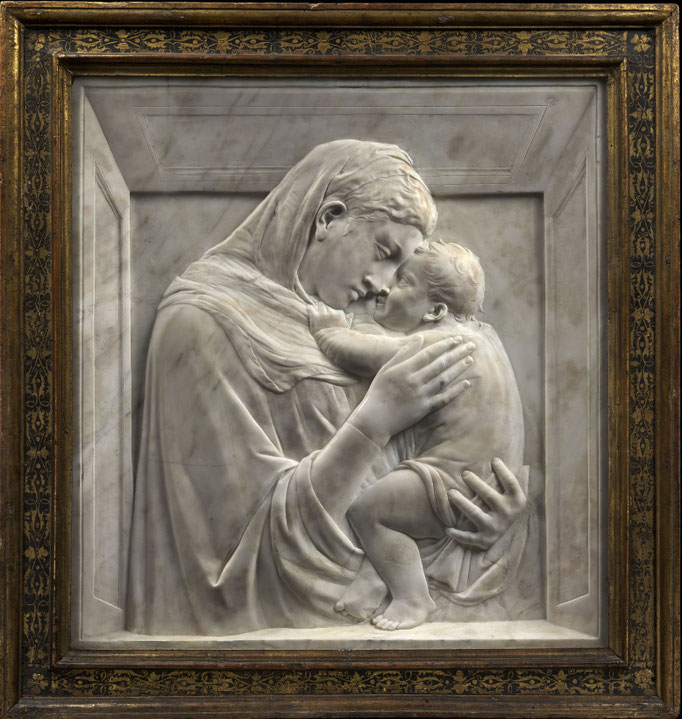 Donatello, Maria mit Kind (Pazzi-Madonna), um 1422, Marmor, Berlin, Skulpturensammlung und Museum für Byzantinische Kunst © Staatliche Museen zu Berlin, Skulpturensammlung und Museum für Byzantinische Kunst. Foto Antje Voigt