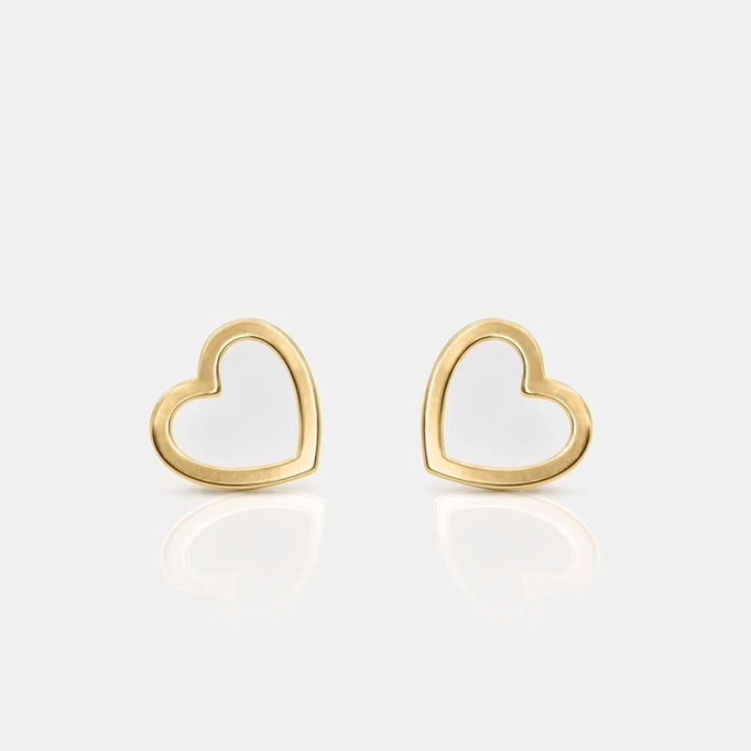 Herz Rand Ohrringe offen Gold