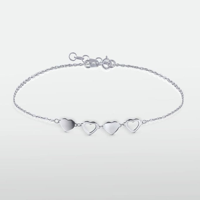 Herz Armband offene Herzen aus Sterling Silber