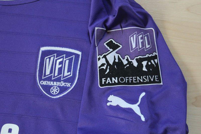 VfL Osnabrück 2012/13 Heim, "Fanoffensive" Badge (05.08.2012 - Offenbach) Nr. 14 Beermann (Matchvorbereitet)